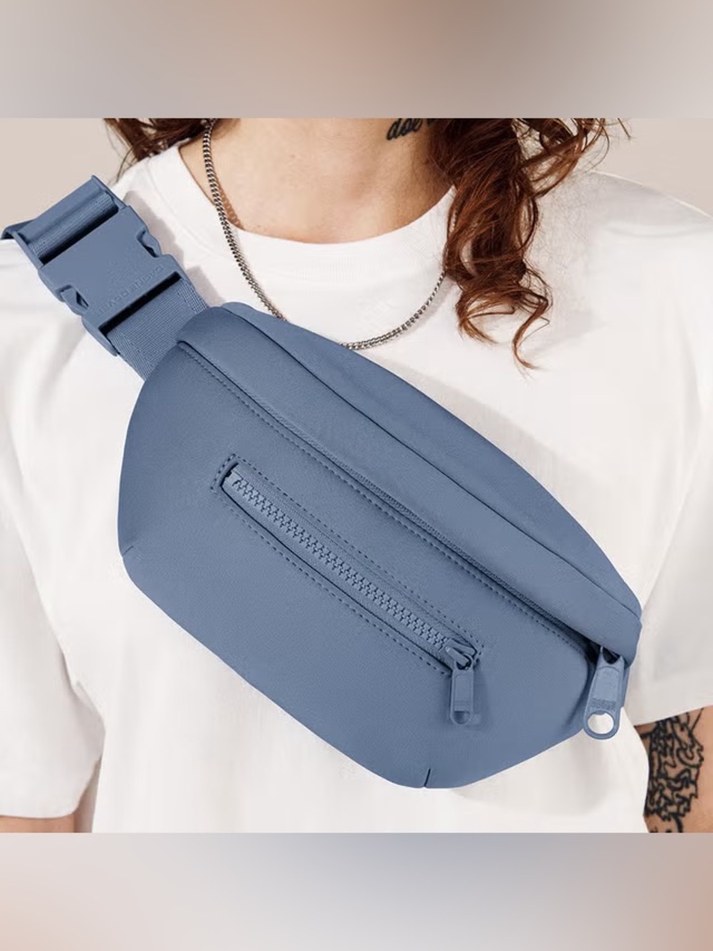 Dagne Dover Ace Neoprene Belt Bag Fanny Pack in Ash Blue
